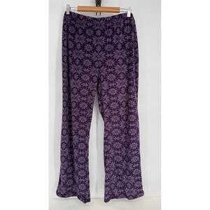 Gilligan OMalley Purple Fair Isle Fleece Pajama Pants Wide Leg Sleepwear Sz XXL